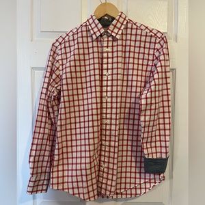 Crew Cuts red and white large plaid button down size 14Y. Hardly worn- like new.